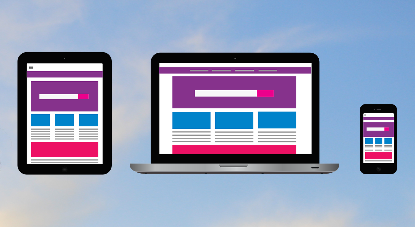 Website design on different devices
