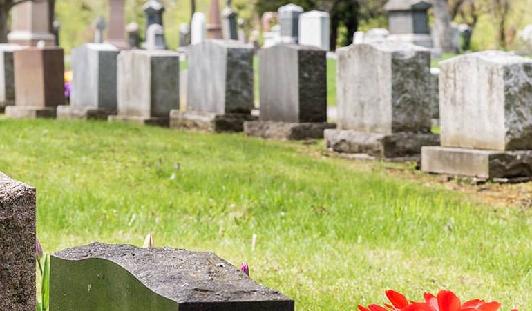 Cemetary row of tombstones